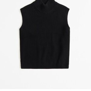 Black sleeveless turtleneck